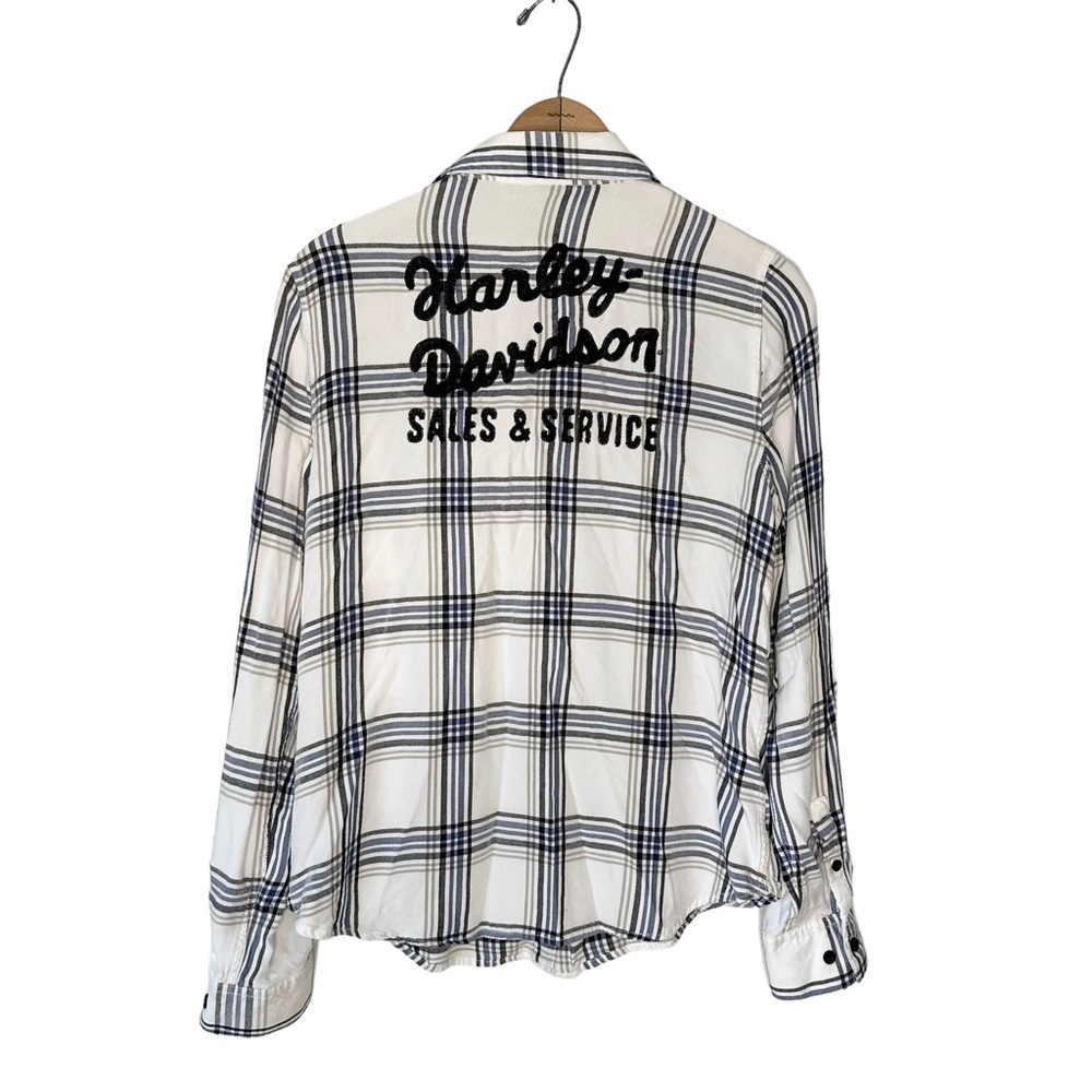 Harley Davidson | Women's Classic Racer Plaid Shirt Size Large - Picture 5 of 13